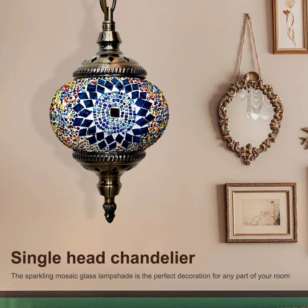 APWIKOGER Mosaic Pendant Light Turkish Moroccan E27 Hanging Lamp