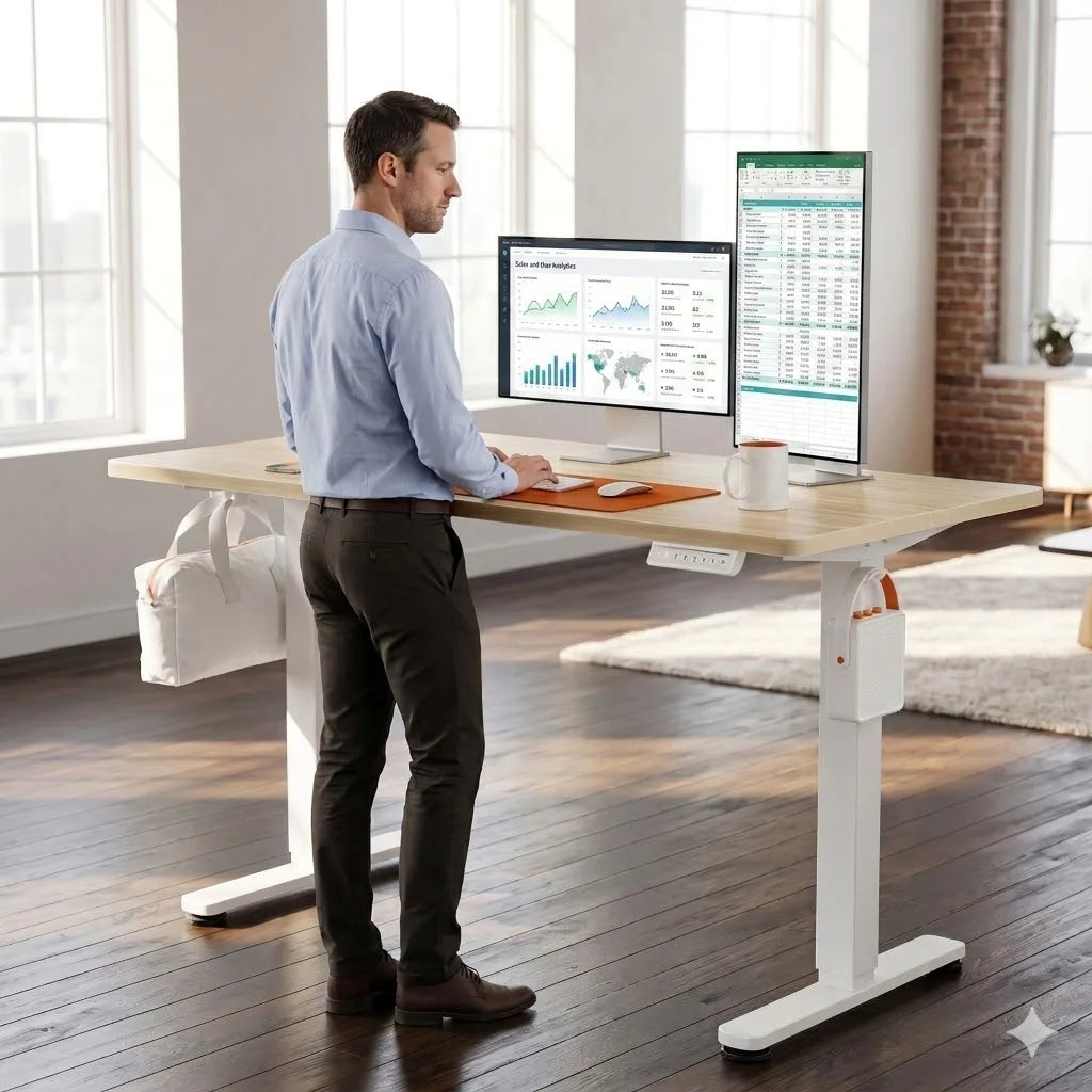 K Kyspho Electric Height Adjustable Standing Desk With Memory