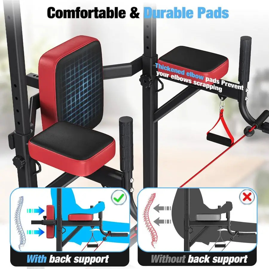 Power Tower Pull Up Bar Station, 450LBS Stable Power Tower Training HeavyDuty Fitness Equipment for Home Gym, Custom