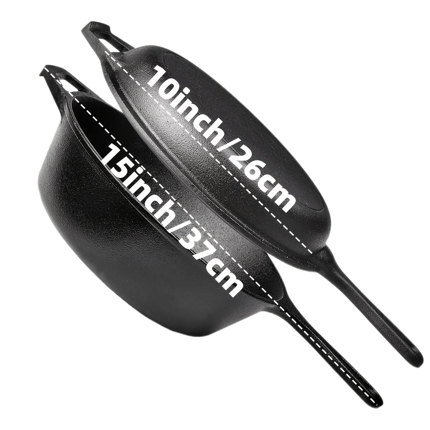 AEDG Cast Iron Skillet Set Preseasoned Non Stick Pans For Oven Grill Campfire