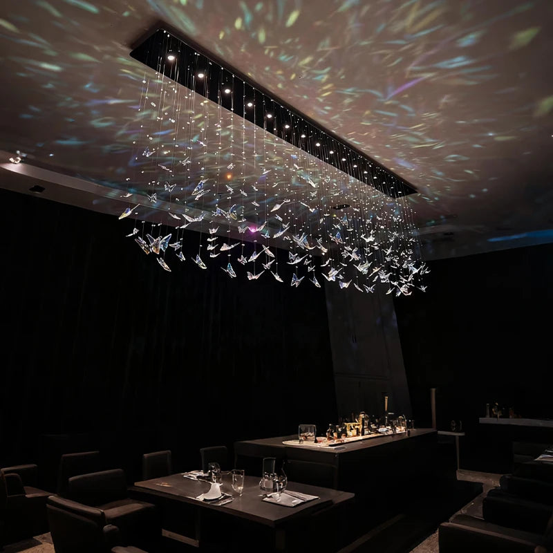 Crystal Butterfly Pendant Chandelier For Living Room