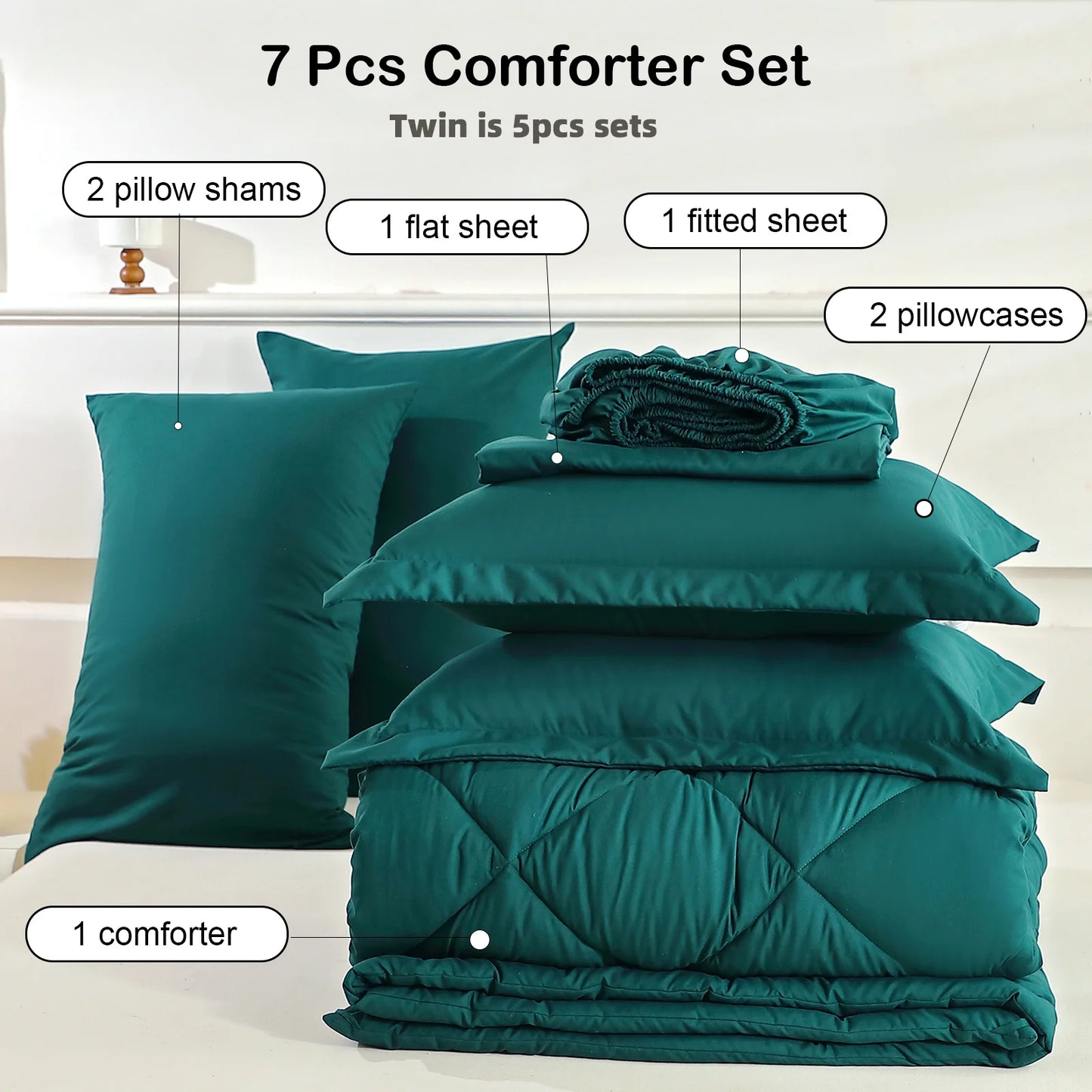 EasYum Bedding Set With Comforter Sheets Pillowcases