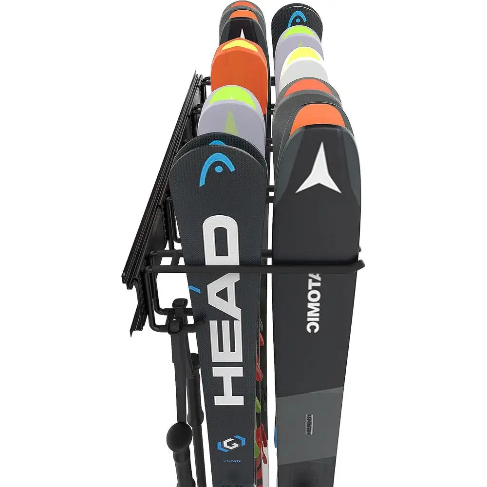 Wall Mounted Ski Rack And Storage Organizer Holds 300 Lbs