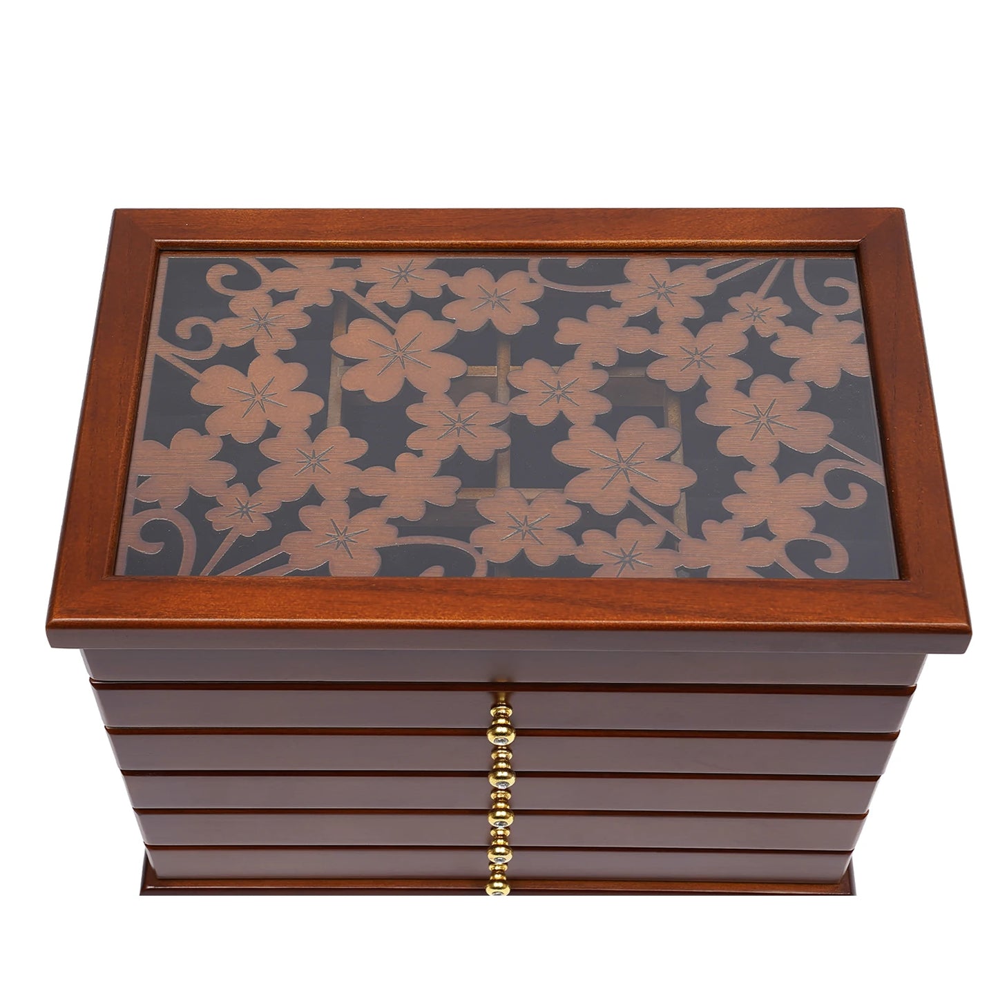 Bymaocar Jewelry Box Organizer Vintage Wood Storage Case