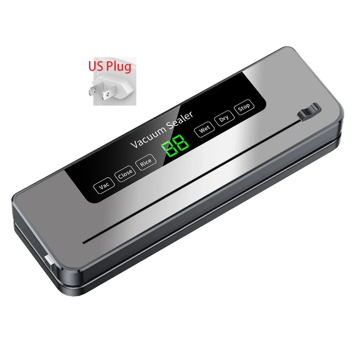 Electric Vacuum Sealer Machine, Touch Button Food Storage Sealer with Built-in Cutter – Dry/Wet Sealing for Kitchen Packaging