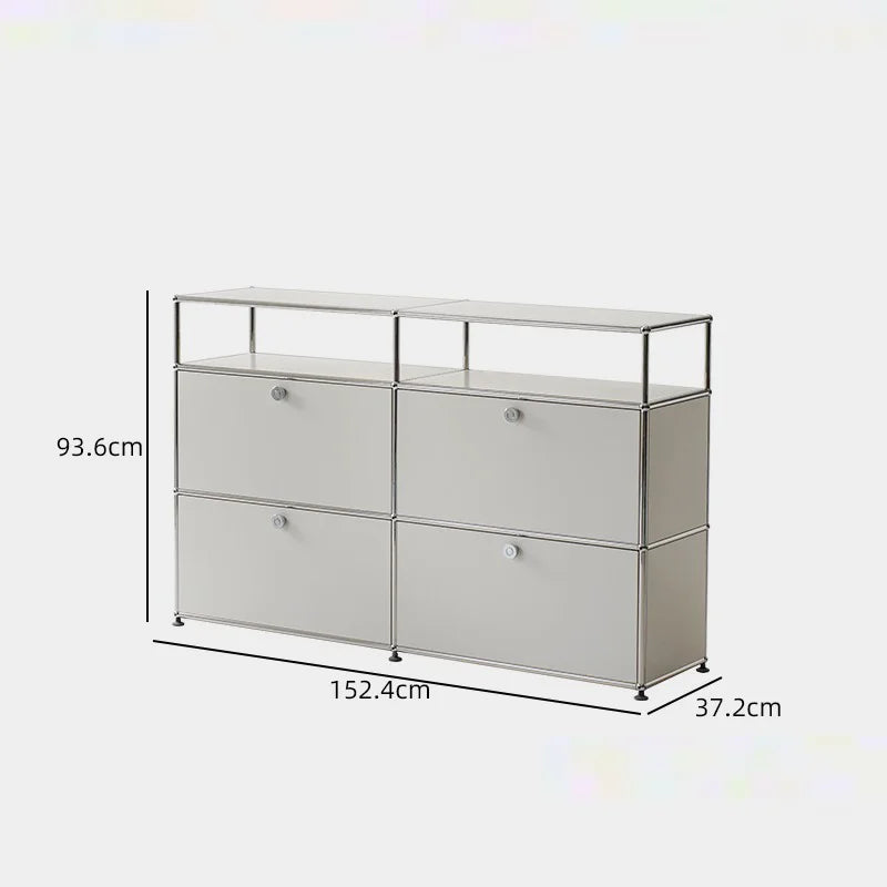 Bigcityfur Corner Tv Stand And Metal Storage Cabinet