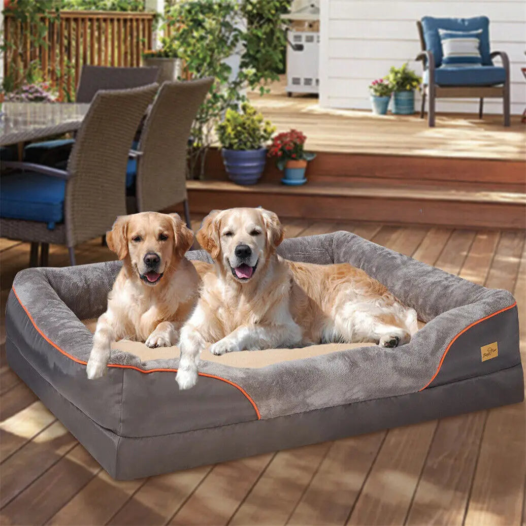 Bingopaw Orthopedic Memory Foam Dog Bed Waterproof Bolster