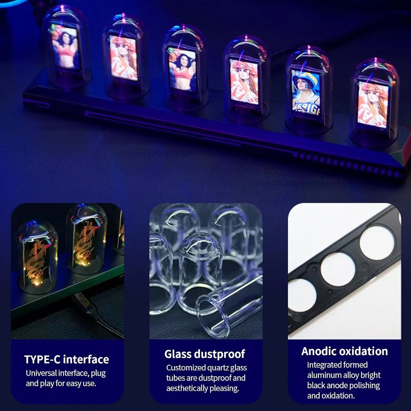 Aiopp Night Light Nixie Tube Clock Kit With Digital Calibration