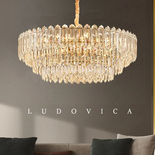 Modern LED Ceiling Pendant Lamp For Living Room Crystal Chandelier