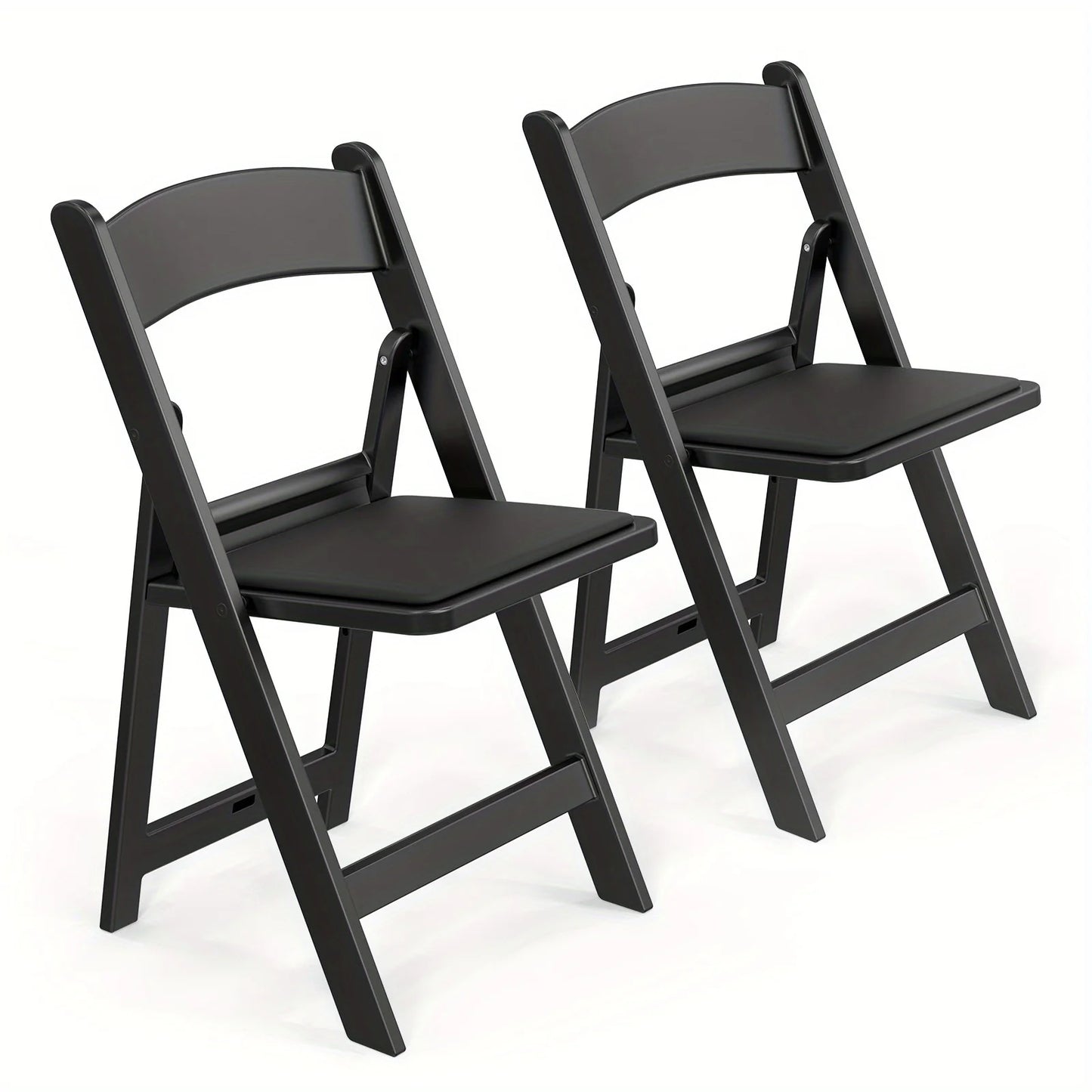 BONNLO Resin Folding Chairs With Cushioned Seats Durable