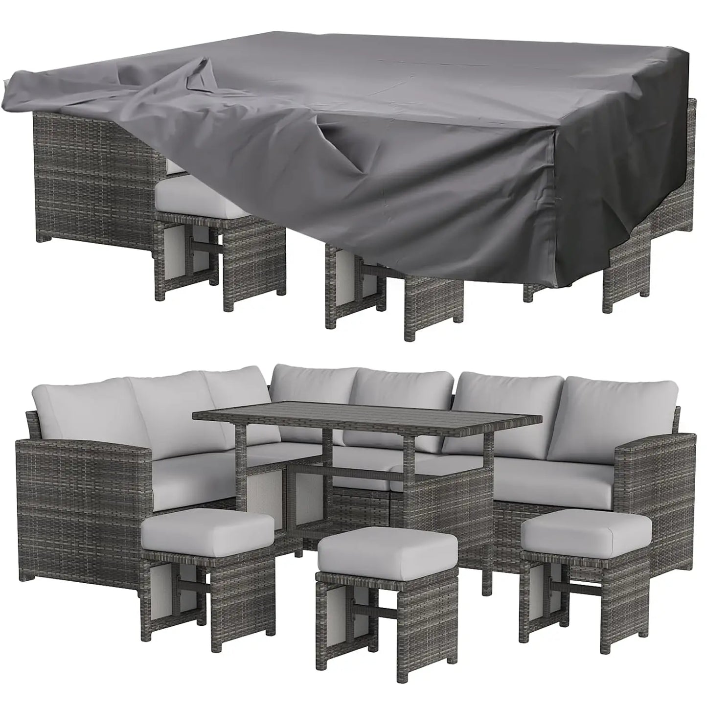7-Piece Outdoor Patio Furniture Set With Waterproof Cover