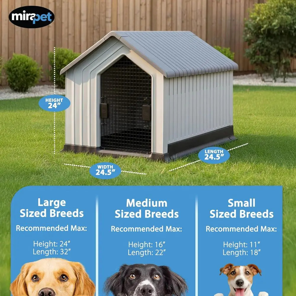 Waterproof Plastic Dog House for Indoor and Outdoor Dogs