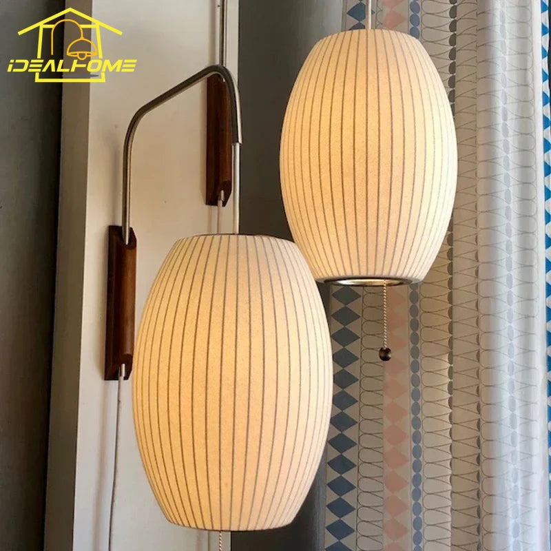 Italian Design Minimalist Flying Saucer Silk Wall Lamp LED E27 Art Decorative Wall Sconces Bedside Study Living/Tea Room Sofas