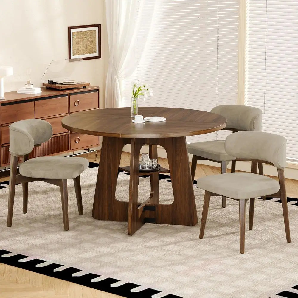Round Dining Table for 46, 47 Kitchen Table for Dining Room, Circle Farmhouse Kitchen Table, Wood Dinner Table for Kitchen, Liv